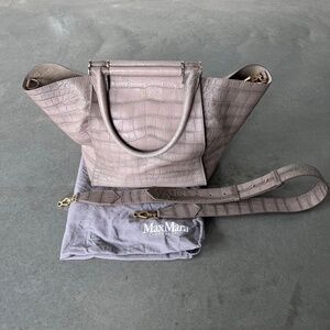 Max Mara // Embossed Leather Handle Bag // Tote Bag